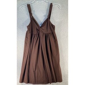 Hannah Women's Junior's Short Halter Dress Size Small Brown Raw Hem Stretch NWOT